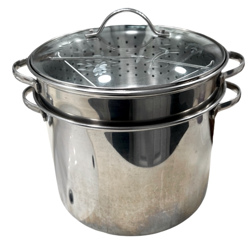 Princess House Heritage Stainless Steel 8-Qt Stockpot & Steamer Insert